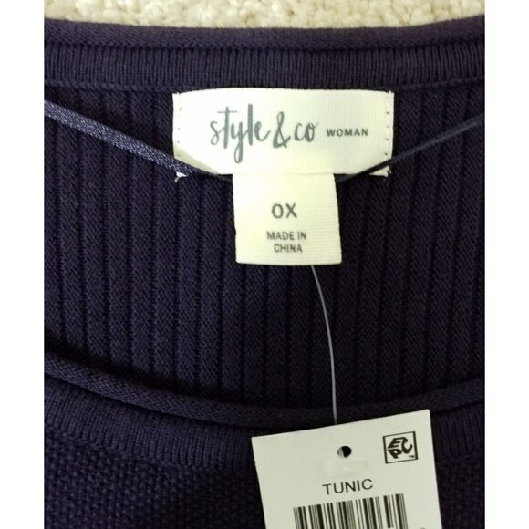 Style & Co.Woman~Plus Size 0X~Dark Grape High Low  Blouse Tunic NWT $56.50 - Picture 5 of 10